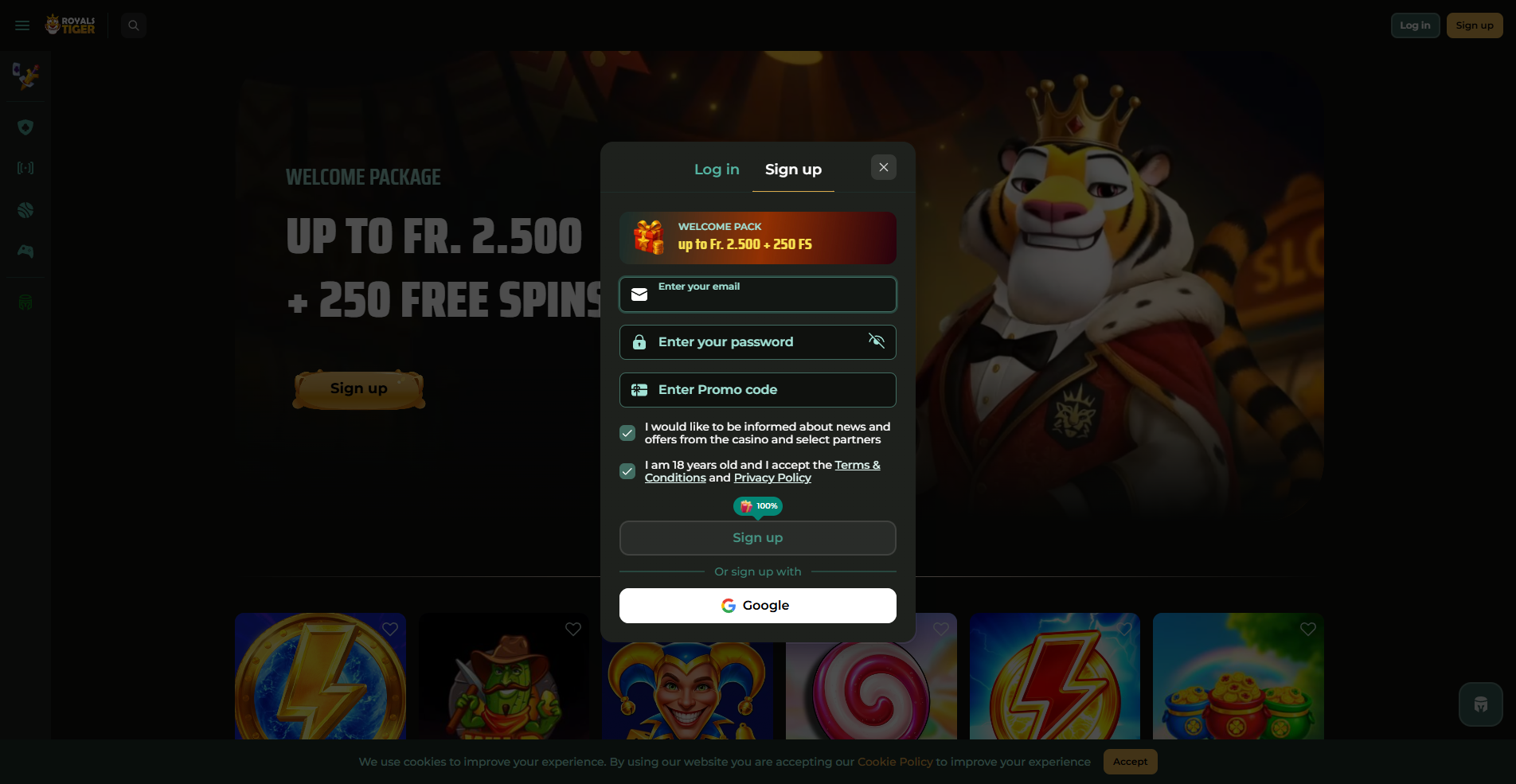 Royalstiger Registrazione